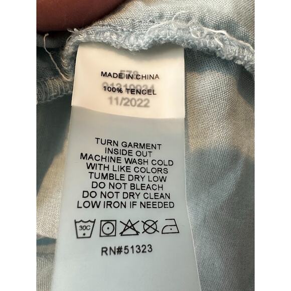 Vince Camuto Sleeveless Tiered Tencel Maxi Halter Dress Blue Large Tiered Flowy - Picture 10 of 11